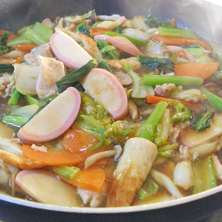 野菜あん(白菜・豚・練物・しめじ・人参・小松菜)